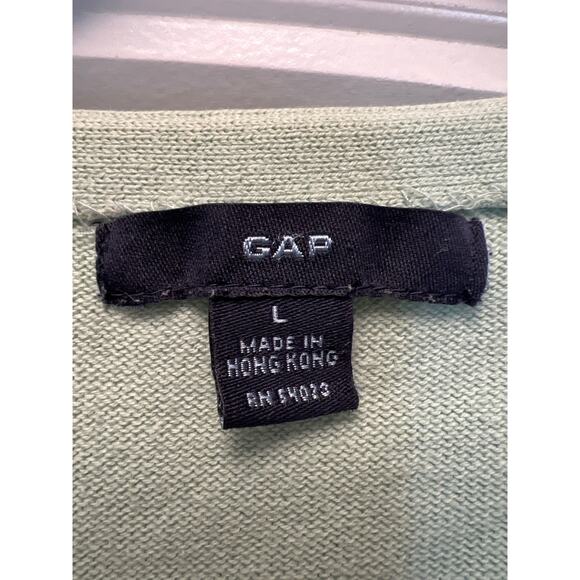 Gap Women’s Long Sleeve Snap Front Lightweight Cardigan Sweater Size‎ L Green - Picture 2 of 3